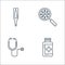 Covid line icons. linear set. quality vector line set such as pill jar, stethoscope