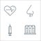 Covid line icons. linear set. quality vector line set such as , syringe, runny nose