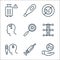 Covid line icons. linear set. quality vector line set such as virus, syringe, fever, genetics, search, headache, bacteria,