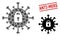 Covid Lockdown Mosaic of Covid Lockdown Items and Textured Anti-Mers Stamp