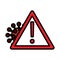 COVID Molecule Warning Sign Icon