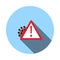 COVID Molecule Warning Sign Icon