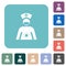Covid nurse with mask rounded square flat icons