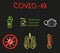 Covid pandemia infections several icons for images