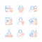 Covid passport gradient linear vector icons set