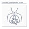 Covid pneumonia line icon