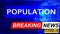 Covid and population in breaking news - stylized tv blue news screen with news related to corona pandemic and population, 3d