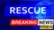Covid and rescue in breaking news - stylized tv blue news screen with news related to corona pandemic and rescue, 3d illustration