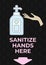 Covid Sanitize hands here signage