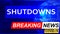 Covid and shutdowns in breaking news - stylized tv blue news screen with news related to corona pandemic and shutdowns, 3d