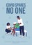 Covid spares no one poster flat vector template