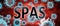 Covid and spas, pictured by word spas and viruses to symbolize that spas is related to corona pandemic and that epidemic affects