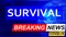 Covid and survival in breaking news - stylized tv blue news screen with news related to corona pandemic and survival, 3d