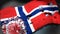 Covid in Svalbard and Jan Mayen - coronavirus attacking a national flag of Svalbard and Jan Mayen as a symbol of a fight and