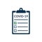 Covid test corona icon. Positive negative coronavirus report, covid-19 vector result checklist