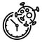 Covid test time icon, outline style