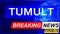Covid and tumult in breaking news - stylized tv blue news screen with news related to corona pandemic and tumult, 3d illustration