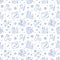 Covid vaccine blue seamless pattern. Vector background included line icons as blood antibody report, medical test