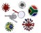Covid virus mutation covid-19 coronavirus british brazilian south african  background pandemic - 3d rendering