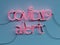 COVID19 Alert neon graphic sign with blue background mode on with red neon color