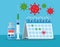 covid19 vaccine vial and syringe with calendar