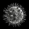 COVID19 virus . Electron microscopic view . Created by generative AI