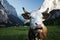 Cow on Alps. Jungfrau region