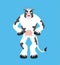 Cow angry. Farm animal evil emotions avatar. beef aggressive. Vector illustration