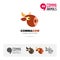 Cow animal concept icon set and modern brand identity logo template and app symbol based on comma sign