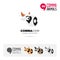 Cow animal concept icon set and modern brand identity logo template and app symbol based on comma sign