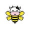 Cow bee cartoon mascot