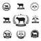 Cow beef sihouette symbol for logo stamp, design element