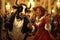 Cow and bull Animals Presidential Ballroom Dance Extravaganza Generative AI