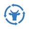 Cow, bull, change, recycle, refresh, rotate blue color icon