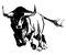 Cow, bull, ox hand drawn sketch illustration. Spanish Fighting Bull breed. cattle animal.