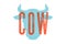 Cow, bull. Vintage typography, lettering, retro print