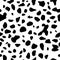 Cow or dalmatians dog spots. Seamless pattern with animals print. Vector
