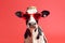 cow face funny animal portrait character colourful cute sunglasses head. Generative AI.