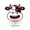 Cow face laugh logo and white background