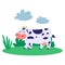 Cow farm animal. Milk and dairy production. Domestic cute mammal.