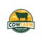 Cow farm Logo. Vintage Cattle Angus Beef logo design vector