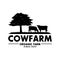 Cow farm Logo. Vintage Cattle Angus Beef logo design vector