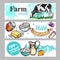 Cow Farm Milk Banner Set