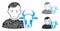 Cow farmer Composition Icon of Uneven Items