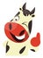 Cow is feeling positive, illustration, vector
