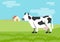 Cow flat design cartoon vector farm animals habitat