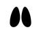Cow foot steps isolated black silhouette logo design. Footsteps of livestock mammal, elk, moose or deer hoof. Footprint.