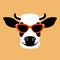 Cow in the glasses face vector illustration flat