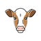 cow head farm color icon vector illustration