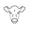 cow head farm line icon vector illustration